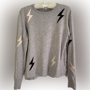 THML Lightning Bolt Sweater, Size M, Grey